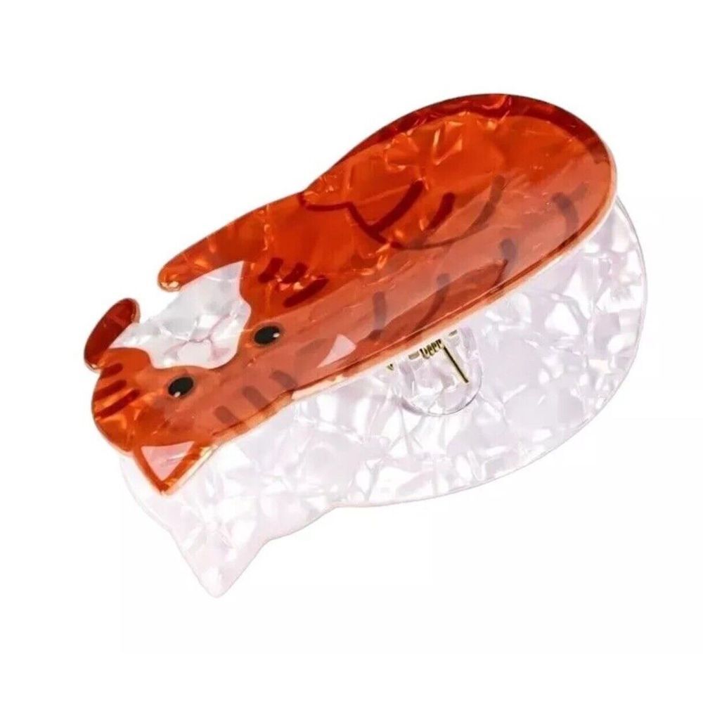 Cat Orange Tabby Cat Hair Claw Clip Hair Accessories Cat‎ Lovers New - Picture 4 of 4